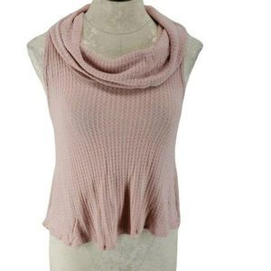 Eyeshadow waffle style cowl neck small tank‎ top